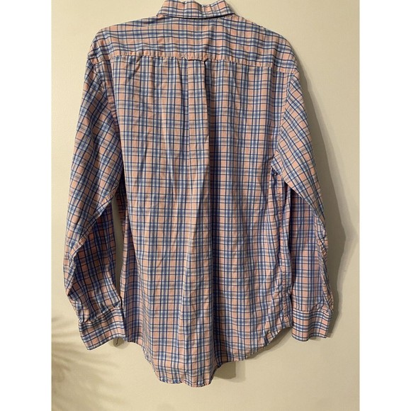 IZOD Premium Essetials Shirt Men's S Long Sleeve Button Down Blue Pink Check - Picture 2 of 4